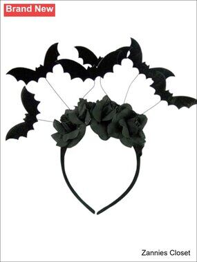 👻 Halloween Black Bat Headband Felt Costume Accessory One Size